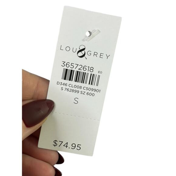 Loft Lou & Grey Black & White Ripple Cozy Cotton V-Neck Romper Women's Small New - Picture 5 of 5